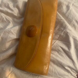 Mustard yellow hobo wallet